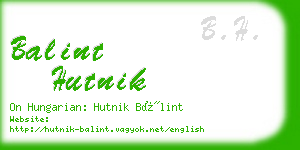 balint hutnik business card